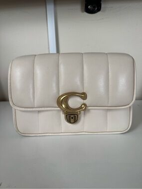 COACH Studio Shoulder Bag With Quilting Chalk White Tabby Crossbody